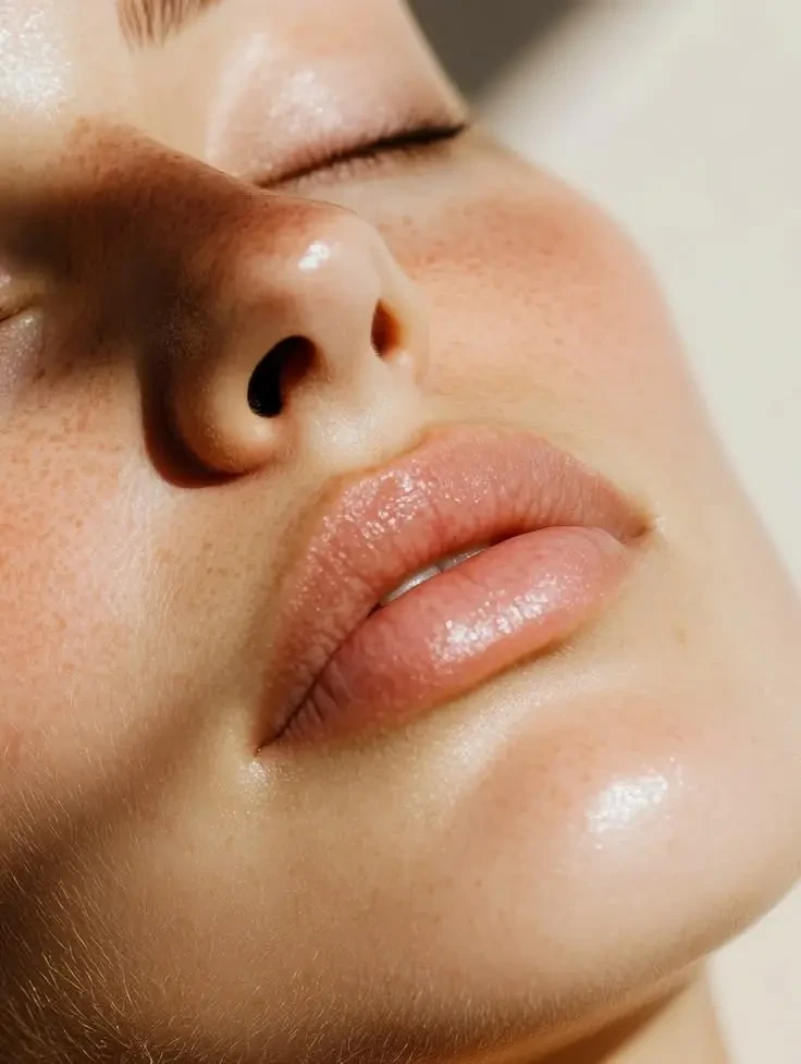 Visage de femme, peau hydratée et lumineuse