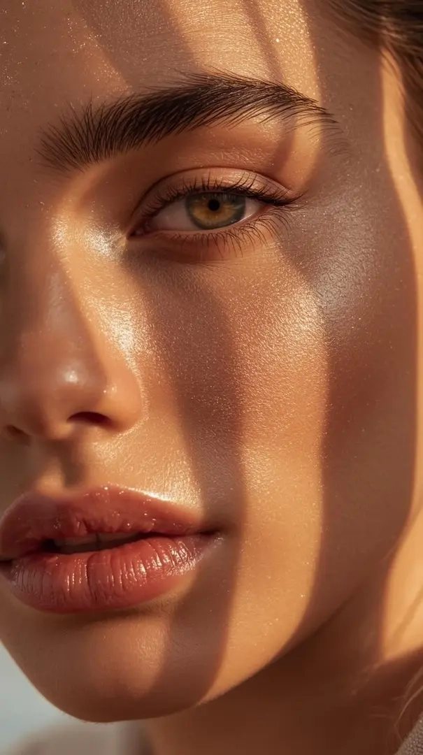 Visage d'une femme peau éclatante