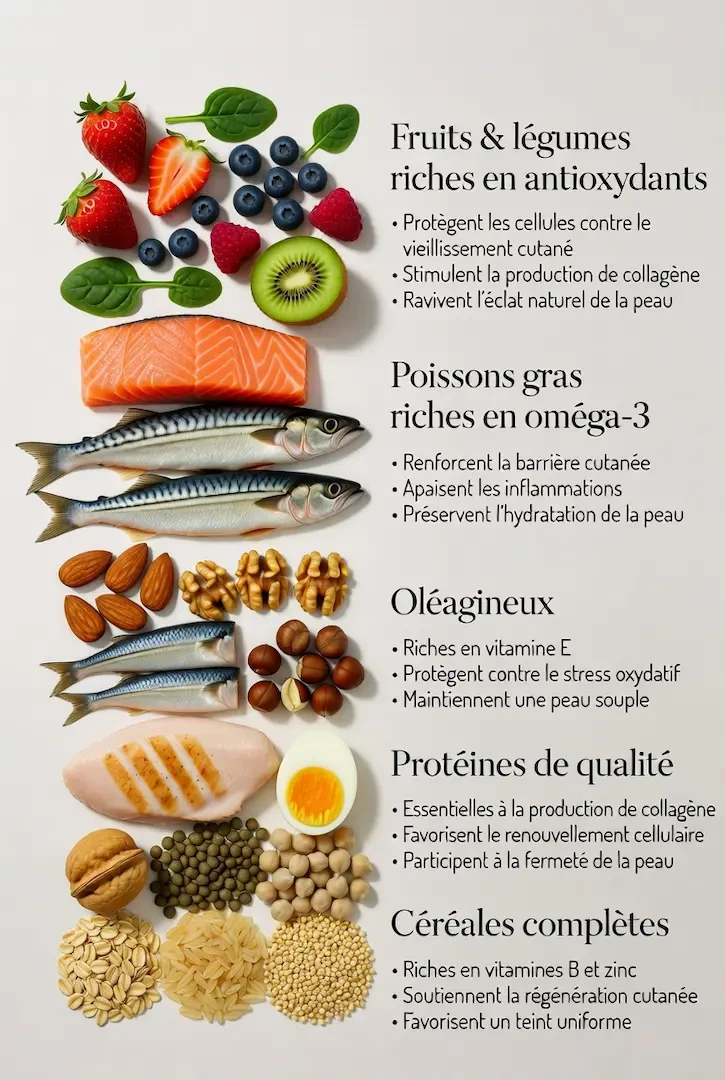 Aliments pour une peau éclatante